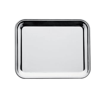 Barbrett rustfritt rektangulært 34x27cm
