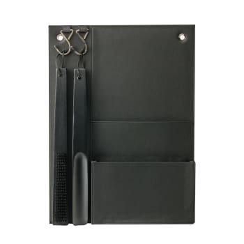 Garderobe organiserer i skinn, sort