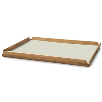 Brett i teak AIRY m/skinninnlegg 370x470mm