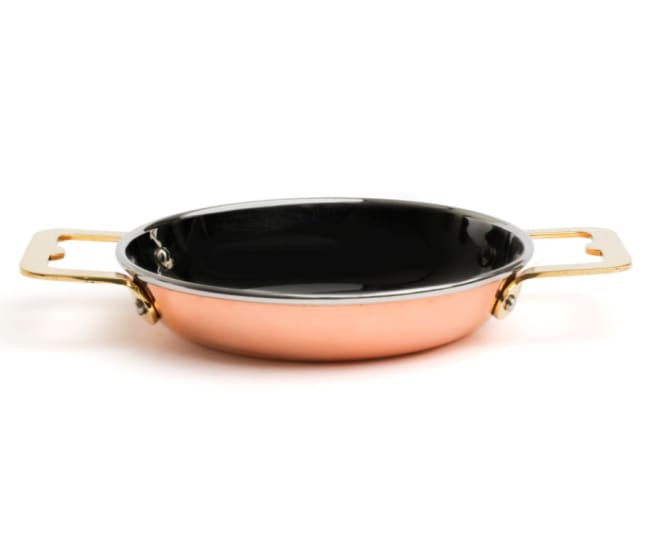 Kobberkjele mini paella m. 2 htk Ø:120mm