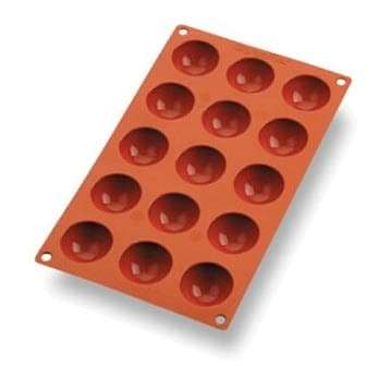 Bakeform silikon,15 halvkuler Ø:43/20mm