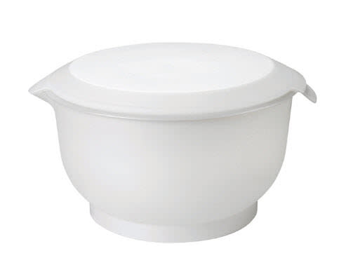 Bakebolle m/lokk, hvit plast 8ltr