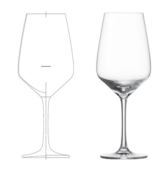 TASTE 1 rødvinsglass 49,7cl-strek 15cl