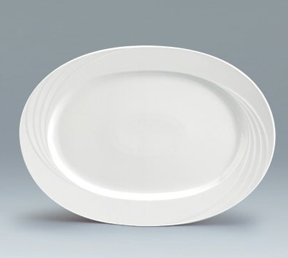 Ovalt porselensfat 260x190mm DONNA, Hvit