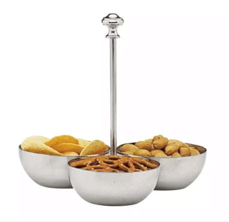 Snacksskål med 3 skåler HEPP, Rustfritt stål
