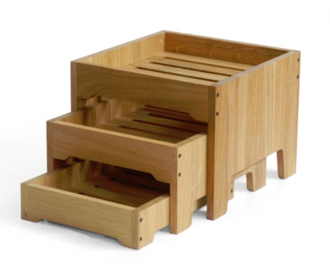 Brødstasjon/buffetstativ 3 hyller B:228:/H:220mm, Eik