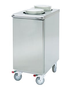 Tallerkendispenser på hjul, dobbel