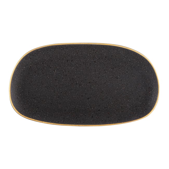 GOLD STONE tallerken oval 300x160, brun