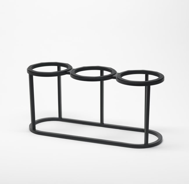 Horisontalt stativ 3 rom á Ø:125mm L:387/H:182mm TILT MINI, Sort