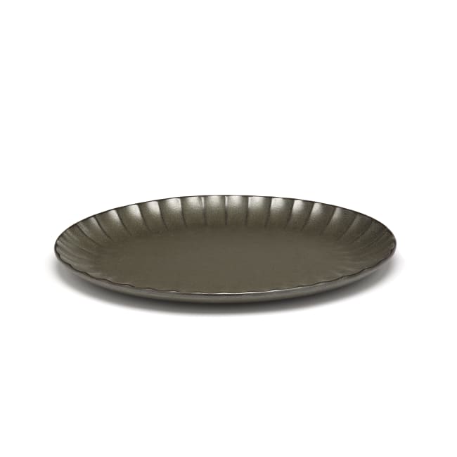 INKU tallerken flat oval L:250mm, grønn