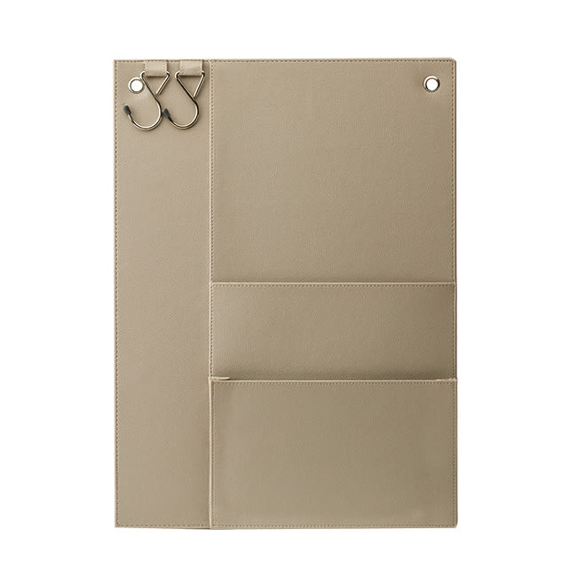 Garderobe organiserer i skinn, beige