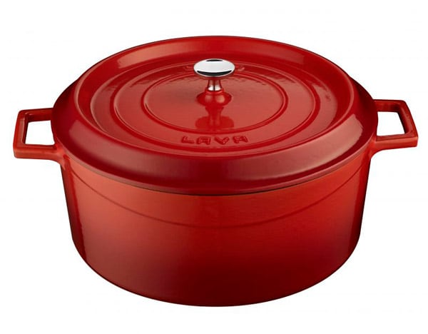 Støpejern gryte rund Ø:240/4,5ltr, RØD