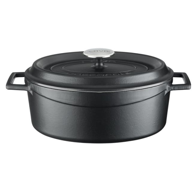 Støpejern gryte L:330/6,2ltr, SORT MATT