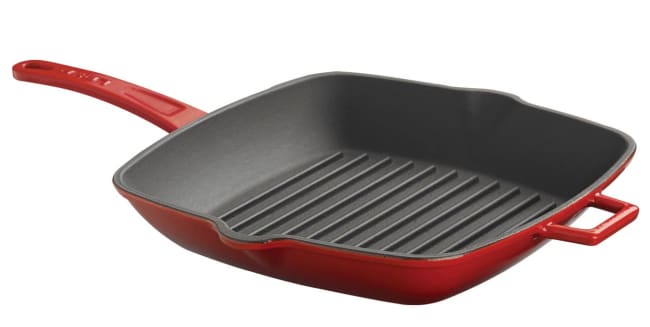 Støpejern grillpanne 280x280mm,RØD