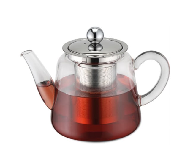 Tekanne i glass m/tesil rf stål 0,45ltr