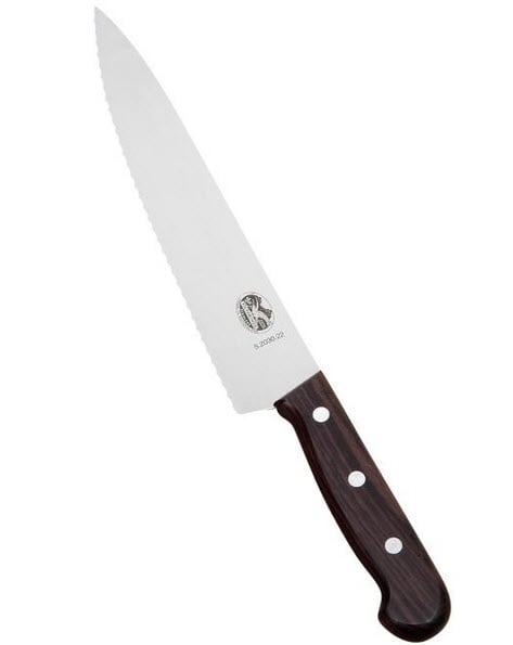 VICTORINOX Kokkekniv L:220mm, BØLGESKJÆR,treskaft