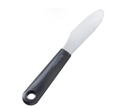 Smørkniv med sort skaft i plast, 23cm