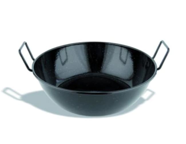 Emaljert panne med håndtak Ø:160mm, sort