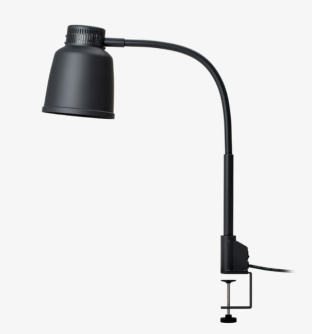 Frittstående varmelampe med bordtvinge 250W, Sort