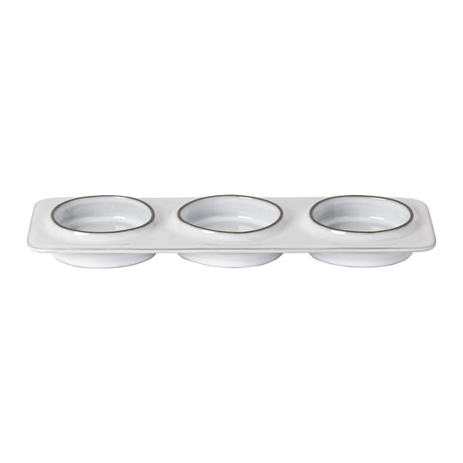 Tallerken med 3 rom 28x10cm AMBAR, Hvit