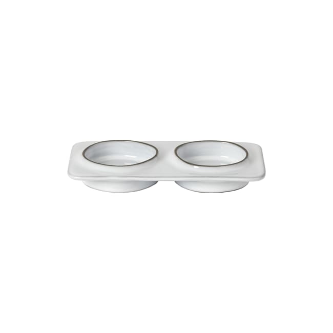 Tallerken med 2 rom 19x10cm AMBAR, Hvit