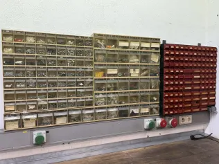 Small Parts Shelf with Contents