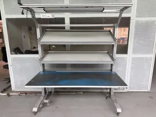 Assembly Workstation with Lighting and Shelves