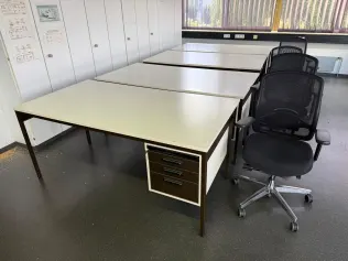 Desks with integrated drawer units