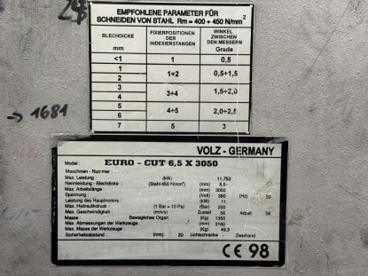 VOLZ Euro-Cut. 6,5 x 3050 Tafelschere - Image 6