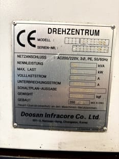 DOOSAN VT1100 CNC Vertical Lathe - Image 7