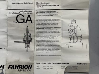 Fahrion GA 2 Gewindeschneidapparate - Image 10
