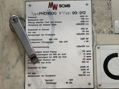MÜLLER WEINGARTEN SCMB PHD 1600 Hydraulische Presse - Image 6