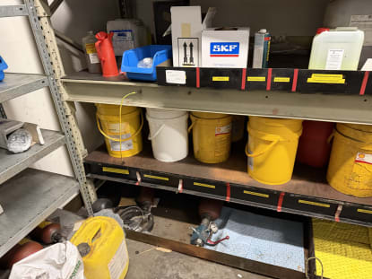 Shelving System with Spare Parts, Hydraulic Components, and Operating Supplies - Image 8