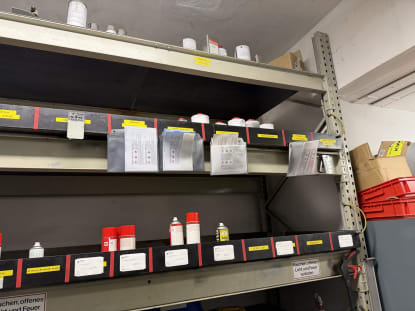 Shelving System with Spare Parts, Hydraulic Components, and Operating Supplies - Image 10