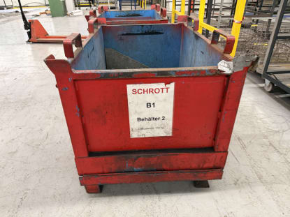 2x Steel Scrap Containers with Folding Front - Image 4