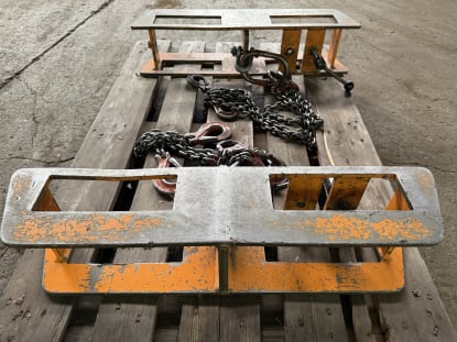 Assortment of Lifting and Slinging Gear with Chains and Load Hooks - Image 3