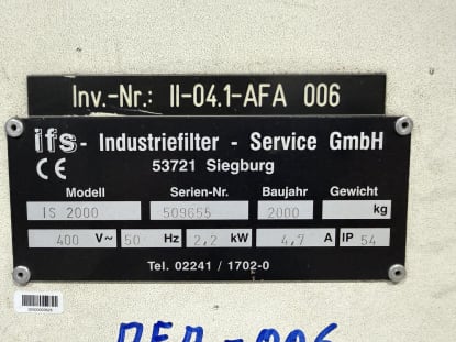 ifs IS 2000 Filteranlage - Image 3