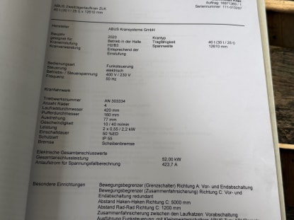 ABUS ZLK 40t / 30t / 25t Brückenkran - Image 13