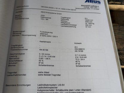 ABUS ZLK 40t / 30t / 25t Overhead Crane - Image 17