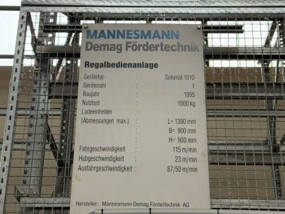 MANNESMANN DEMAG Automatisches Palettenregal / Siemens Steuerung in 2024