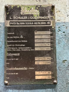 SCHULER P4 E2 SQ 1200 Mechanische Presse