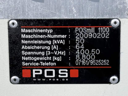 POS PosMill Typ 1100 Universal Milling Machine
