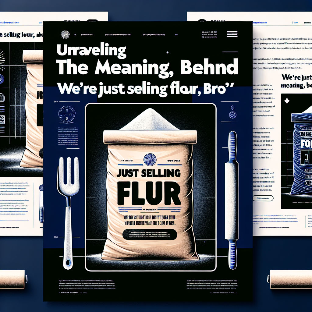 Unraveling the Meaning Behind 'We're Just Selling Flour, Bro'