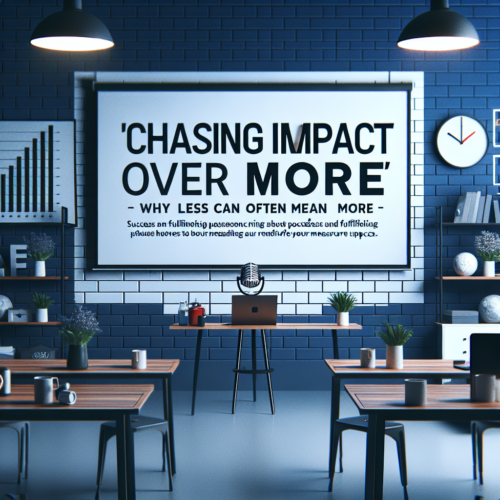 Chasing Impact Over More: Why Less Can Often Mean More