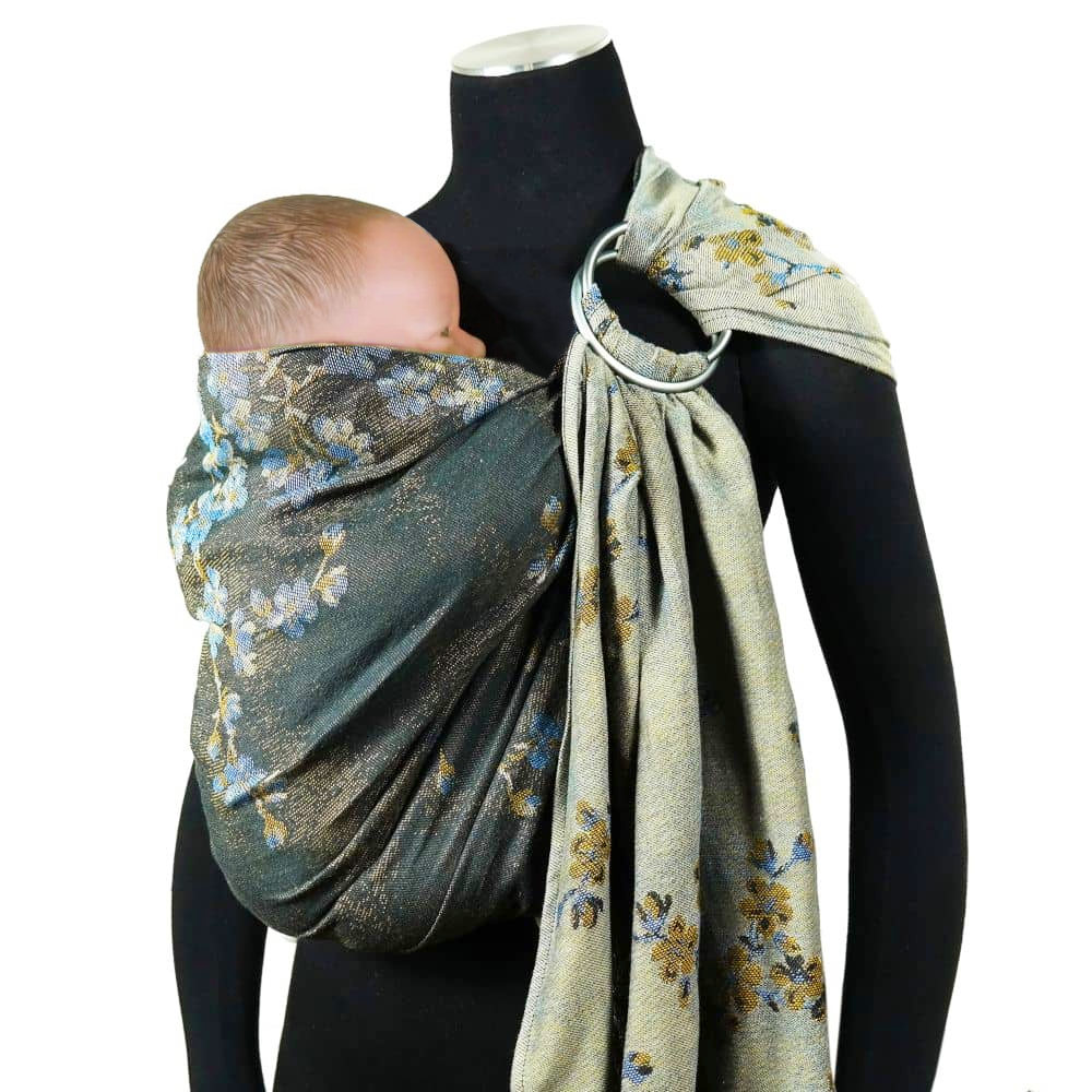 DidySling Blue Blossom - Baby Wrap Slings | DIDYMOS Baby Carriers