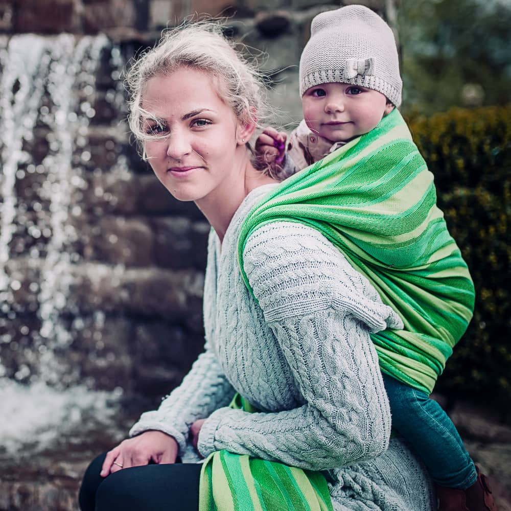 Baby Wrap Sling Waves lime, second quality