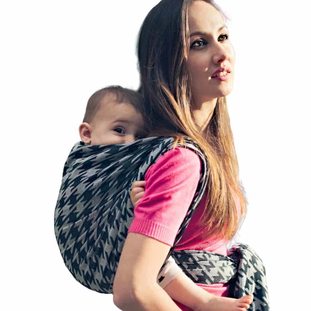 Baby Wrap Sling Houndstooth anthracite, second quality