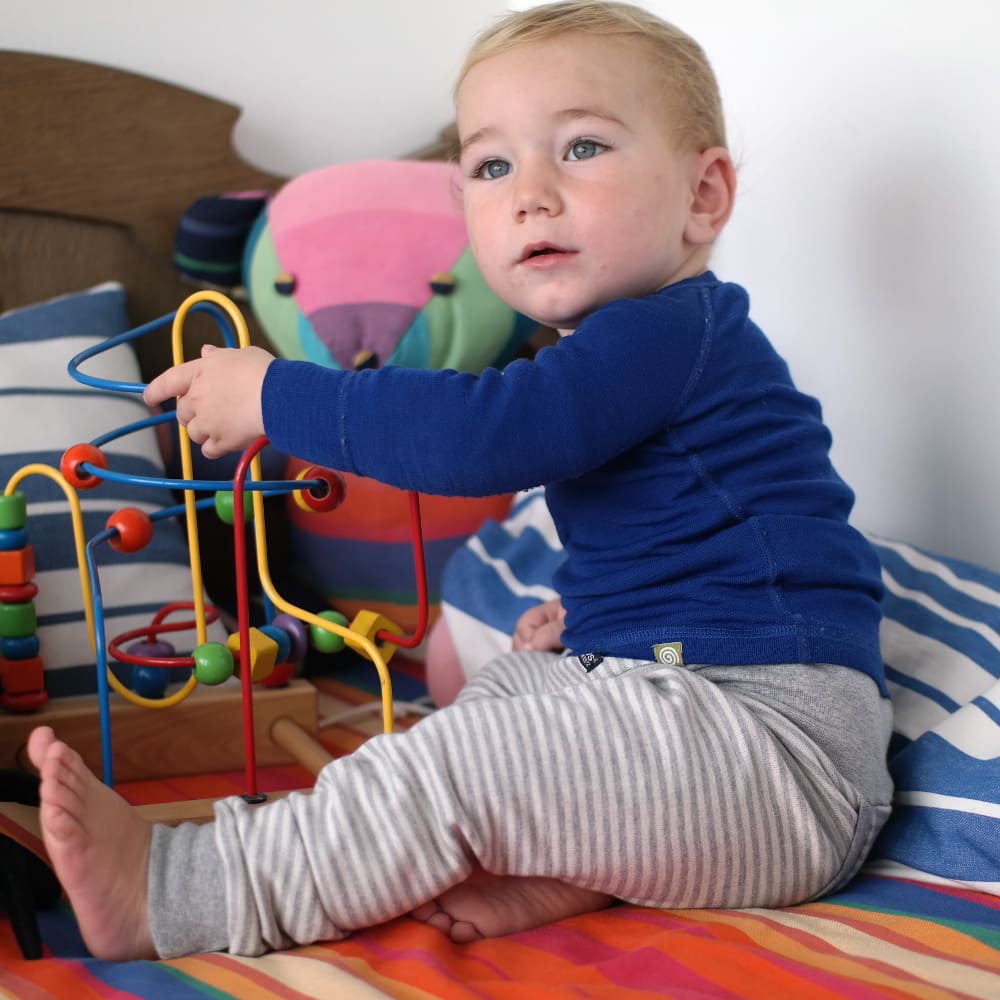 Split Trousers Jersey Stripes Silver