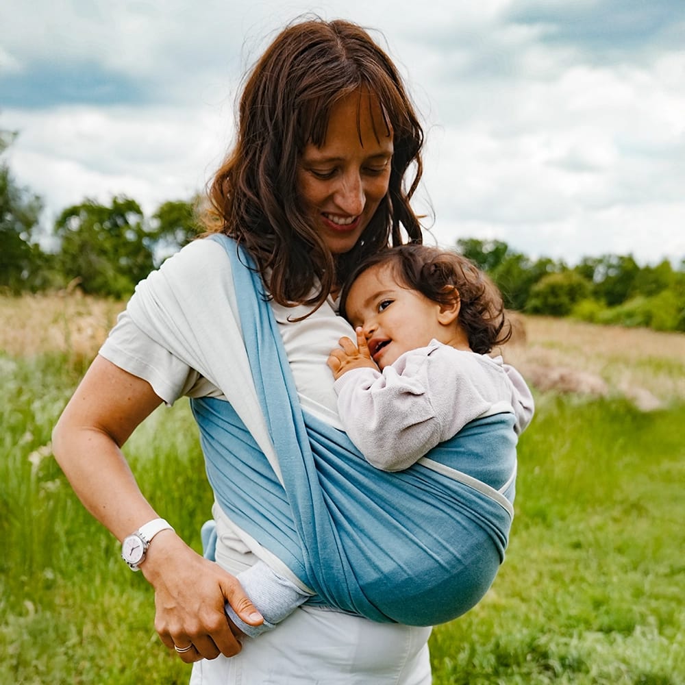 Baby Wrap Sling Jersey Doubleface Smoke Blue
