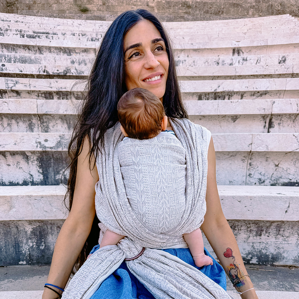Babytragetuch Anna Rania Embrace, rosa, Material: mit Leinen, Größe: 6 DIDYMOS